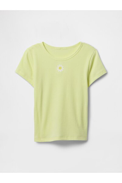 GAP Kız Çocuk Sarı Desenli T-Shirt