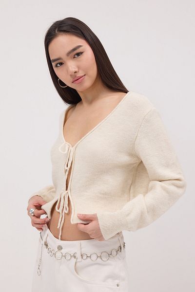 Addax Front Tie Knitwear Cardigan H3410