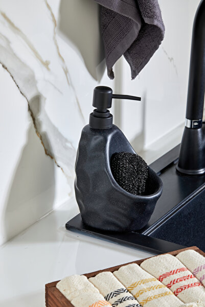 Cooker Seramik Süngerlikli Sıvı Sabunluk – 180 ml | Şık, Pratik ve Hijyenik Ç...