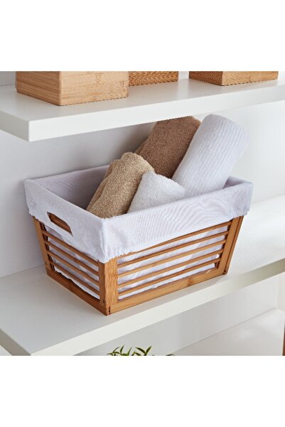 Home Box سلة الخيزران الطبيعية - 38x28x21 سم