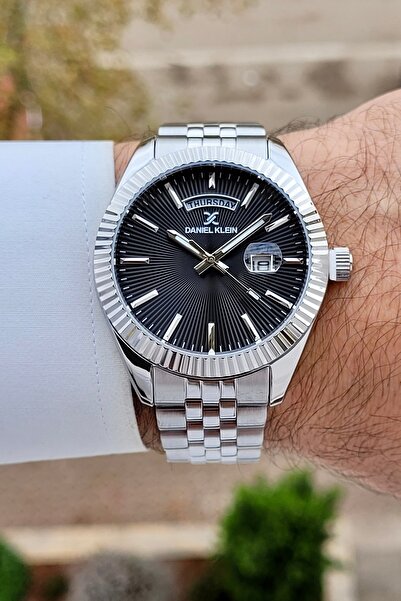 Daniel Klein Kadranı Siyah Kordonu Beyaz Renk 24 Ay Garantili Erkek Kol Saati