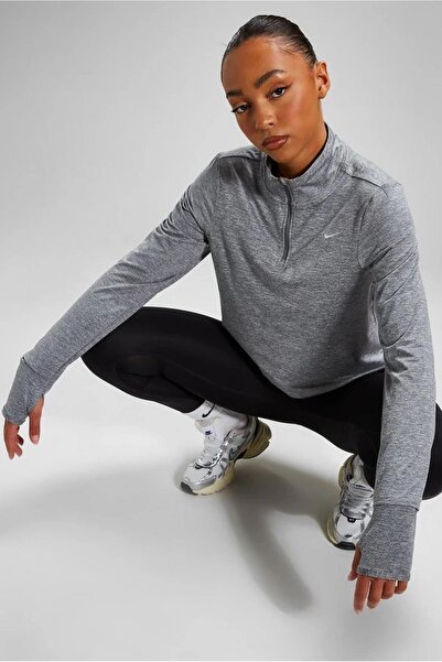 Nike Gray Quarter Zip Dri-Fit Half Zip Women's Training Top