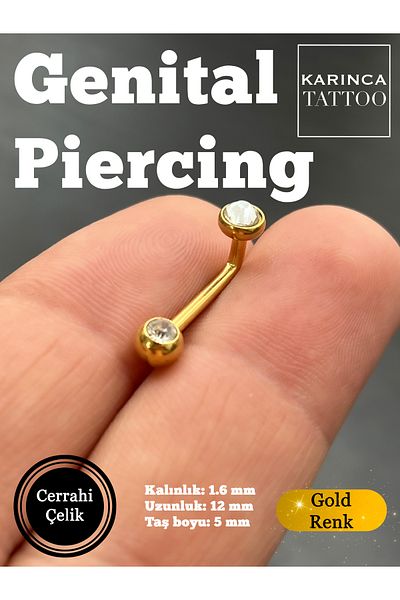Karınca Piercing Genital Piercing with Stones (Ant Tattoo)