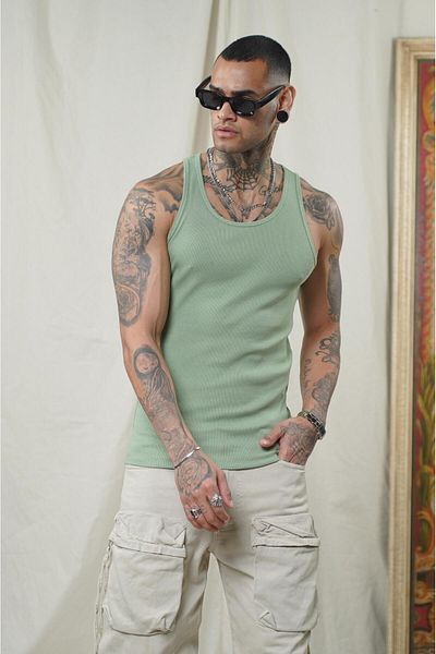 king brich Slim Fit Camisole Flexible Plain Men's Sports Athlete