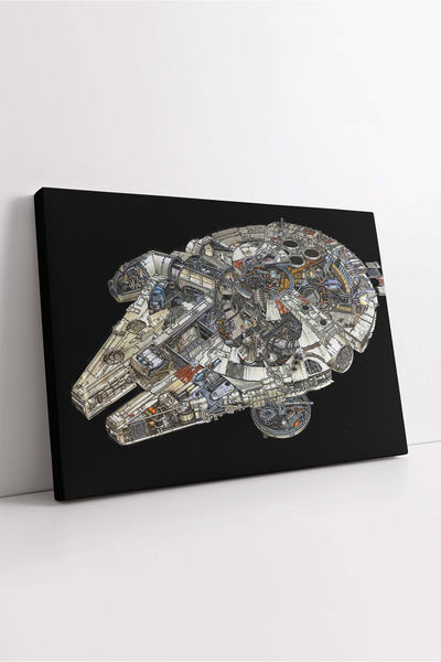 KOSS Dijital Războiul Stelelor Nava spațială Millennium Falcon Diagramă detaliată Film de science fiction Pictură pe pânză orizontală