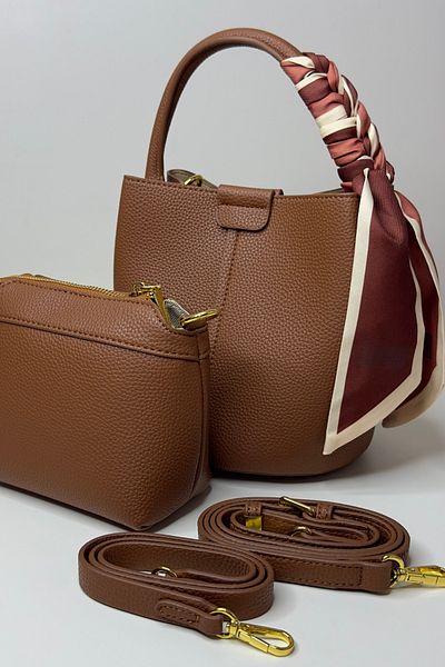 Mollycrush Stylish Handbag |   Women's Luxury Leather Special Design Shawl Detailed Two Separate Hand, Arm and Shoulder Bag Set