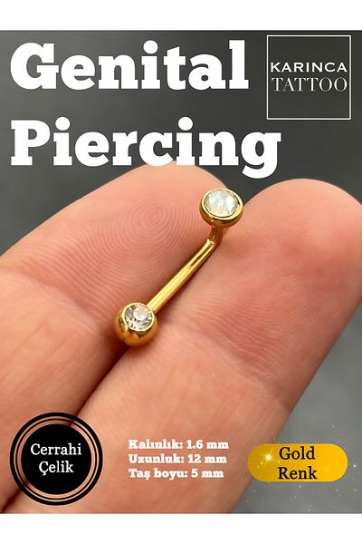 Karınca Piercing Genital Piercing with Stones (Ant Tattoo)