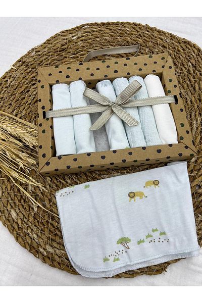 ByBest Beauty 2025 Model Set of 7 Patterned Combed Cotton Baby Mouth Wipes