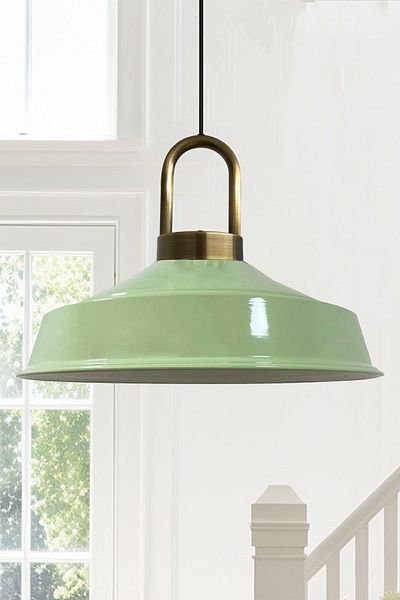 Bamyum Asletl-Lock Industrial Vintage Hängelampe  40 cm, Minz Grün Metall Pendelleuchte
