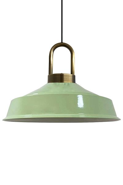 Bamyum Asletl-Lock Industrial Vintage Hängelampe  40 cm, Minz Grün Metall Pendelleuchte