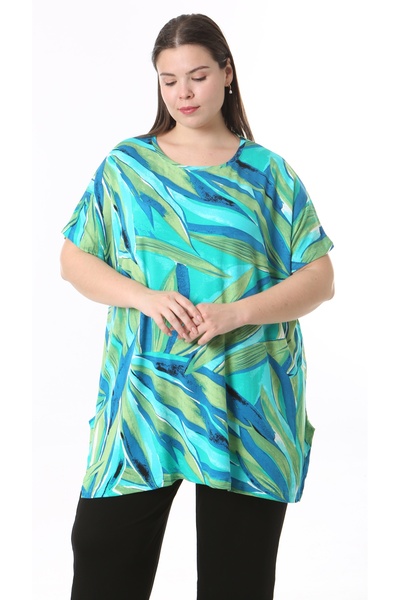 XL Modam تونك نسائي ذو مظهر رقمي كبير الحجم