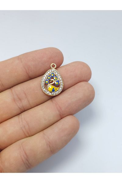 Yüksel Boncuk Drop Cut Swan Model Gold Plated Hobby Jewelry Intermediate Material (1 Pack 5Pcs)