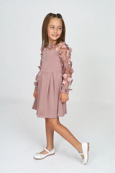 ANGELOS GIRLS Girl's Collar and Sleeves Tulle Dress 12161