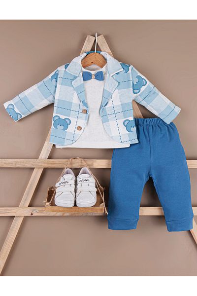 DFN Baby Boy 3-Piece Set with Bow Tie Jacket