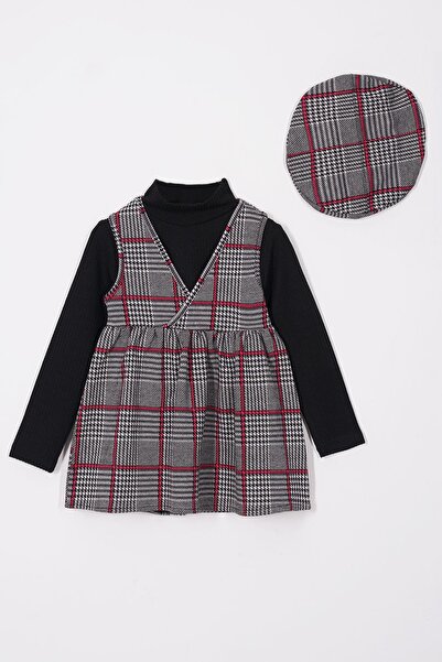 zepkids Balıkçı Yaka Badili Şapka Aksesuarlı Fuşya Renk Kız Çocuk Üçlü Takım ...