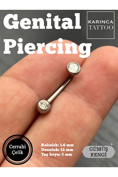 Karınca Piercing Genital Piercing with Stones (Ant Tattoo)