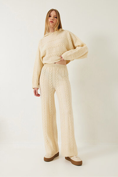 Bianco Lucci Women's Basic Knitwear Bottom Top Set 20247516