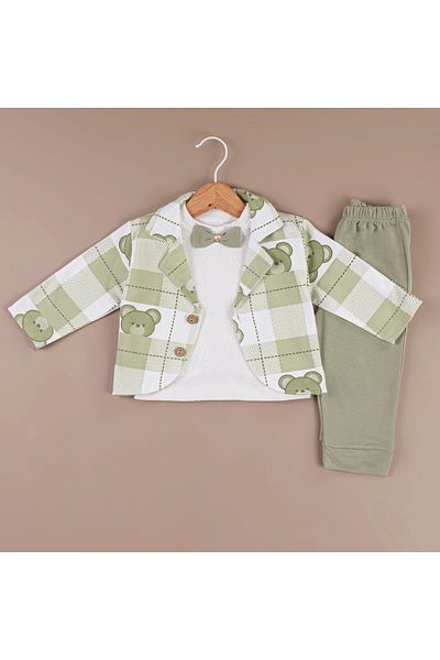 DFN Baby Boy 3-Piece Set with Bow Tie Jacket