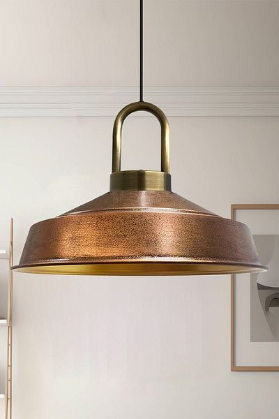 Bamyum Asletl-Lock Industrial Vintage Hängelampe  40 cm, Kupferfarbe Metall Pendelleuchte