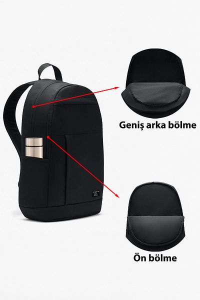 D'VERS Σακίδιο πλάτης με 5 διαμερίσματα μαύρο αδιάβροχο ύφασμα