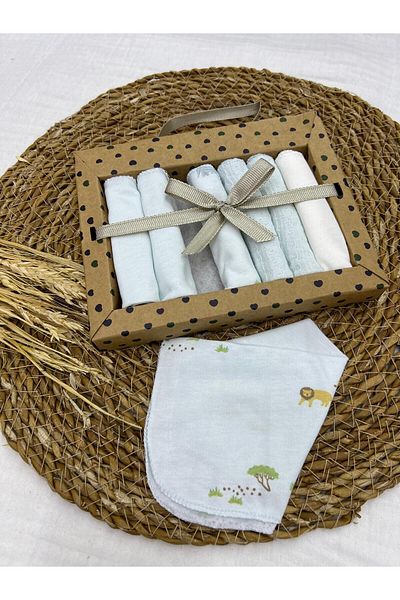 ByBest Beauty 2025 Model Set of 7 Patterned Combed Cotton Baby Mouth Wipes