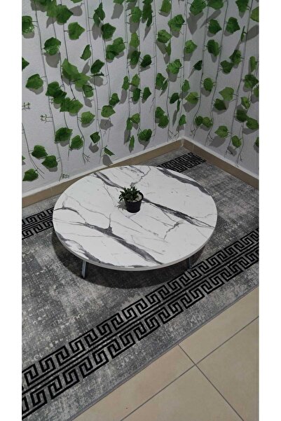 ÖZCAN METAL 80 cm Yer Sofrası Katlanabilir Metal Ayaklı Yer Sofrası Yemek Masası