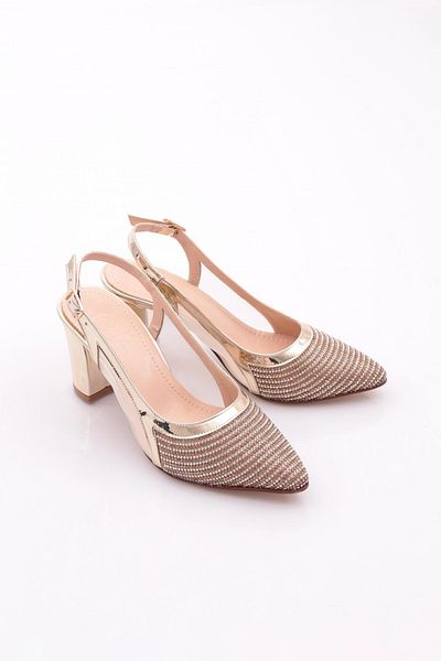 DGN Pantofi cu toc pentru femei Gold Mirror - 218612621