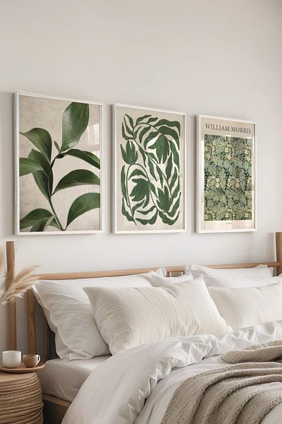 Postifull Set de pictură cu cadru alb, pictură de perete Henri Matisse, set de 3 posteri, nr:300740