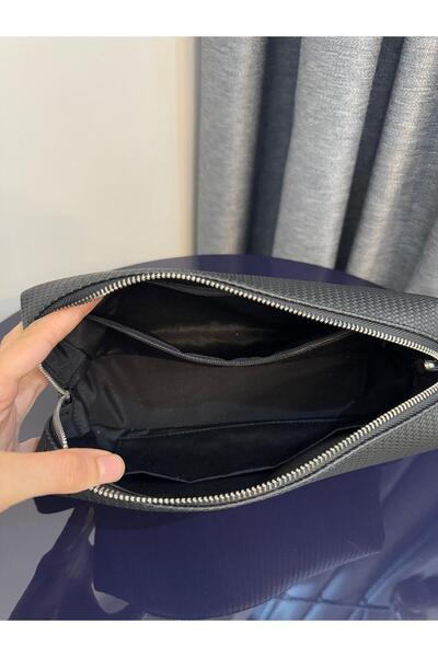 Butik Siyah Premium Deri Dokulu şık Kişisel Bakım Ve Seyehat Çanta Geniş Haci...