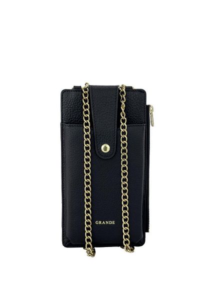 Grande Black Genuine Leather Women's Phone Bag - 2797