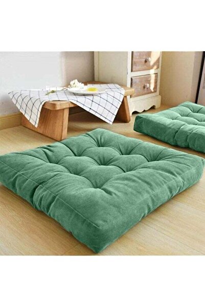 House One Square Soft Velvet Decorative Cushion Attractive Colors - Light Green