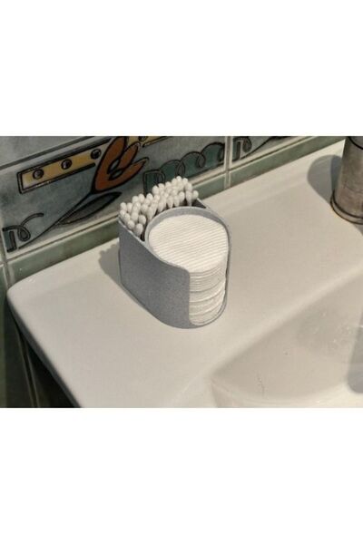 BYD3DTEKNO Gray Cotton and Cotton Swab Stand, Decorative Stand