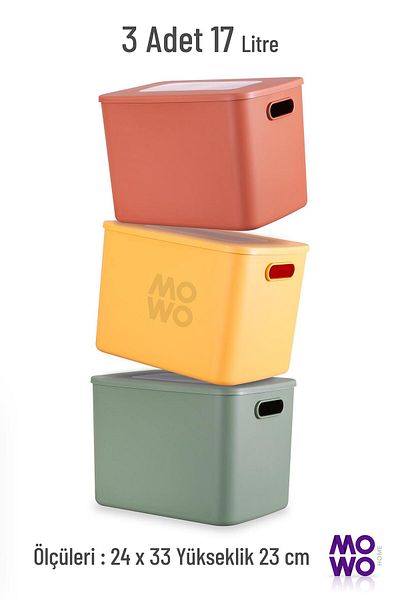 Mowo Home Retro Box 9-Piece Mix - Multi-Purpose Storage Box with Lid and Organizer