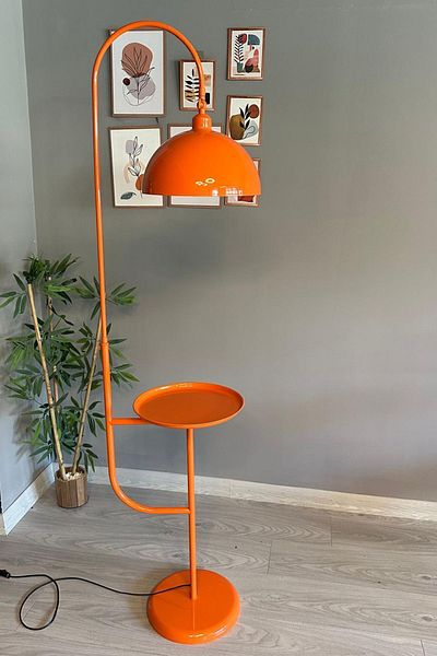 Bamyum Gorkiede Stehleuchte mit Ablage Metall 30 cm Breit Orange