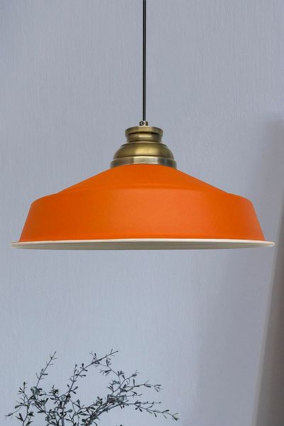 Bamyum Asletl-Lock Industrial Vintage Hängelampe  40 cm, Orange Metall Pendelleuchte
