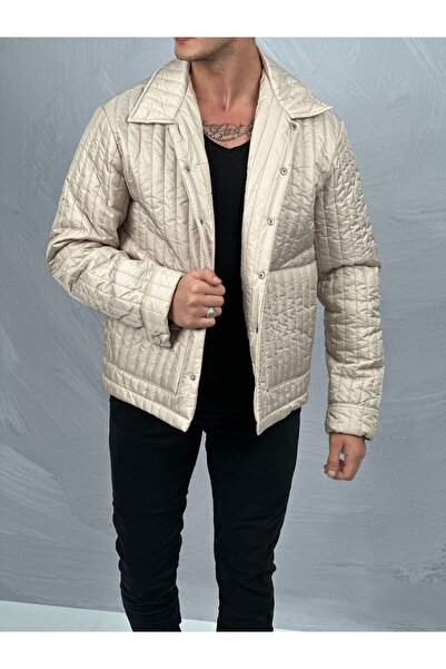 MODEFENDİ Erkek Krem Çizgi Detaylı Klasik Kesim Yan Ceplı Cıtcıt Kapamalı Dol...