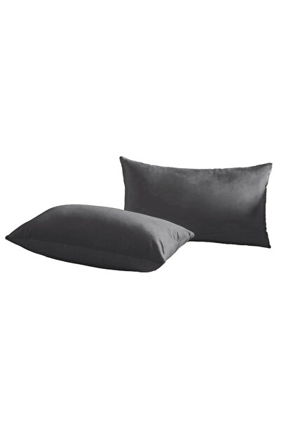 House One Set of 2Pieces Rectangular Soft Velvet Decorative Cushion with Soli...