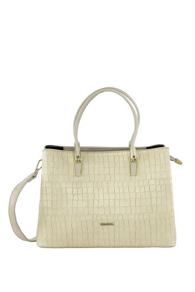 KRISTE BELL Crocodile Cream Women's Handbag - Model 7108