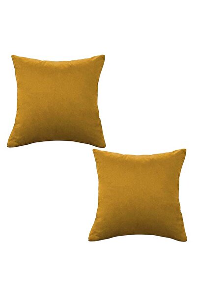 House One مجموعة من قطعتين من الوسائد المزخرفة المخملية الناعمة بتصميم سادة و...