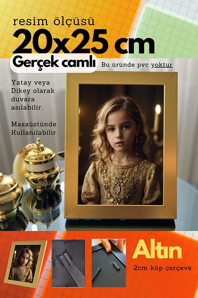 CreaWitch 20mm Frame Real Glazed 20X25 cm Photo Picture Frame Standing or Wall Hanging Horizontal-Vertical