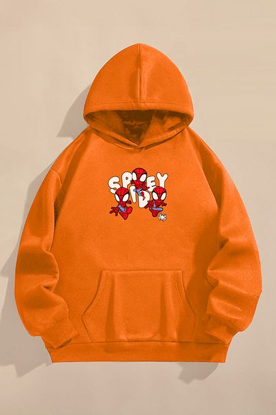 C&C OKULCUNUZ Hanorac pentru copii cu imprimeu Spidey Spiderman - portocaliu cu trei fire ridicate