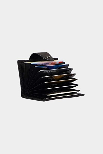 Grande Men's Card Holder - Genuine Leather, Black, Model 827