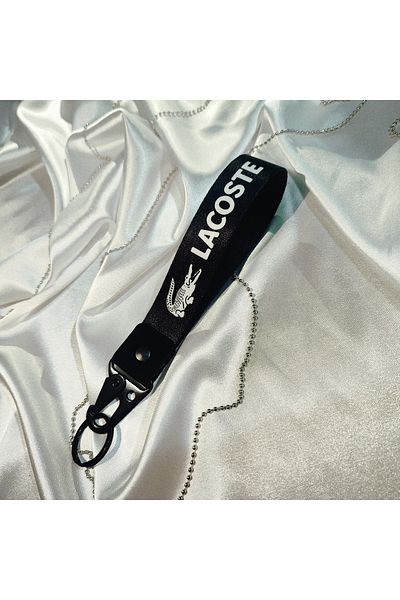 CEBECİOTO Lacosti Black Cloth Keychain Good Quality Auto-Moto Accessory 19cm Double Sided Print
