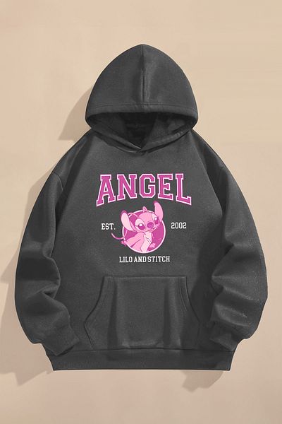 FEEL STYLE Детски суитшърт в цвят дим - с три нишки, щампа с герб