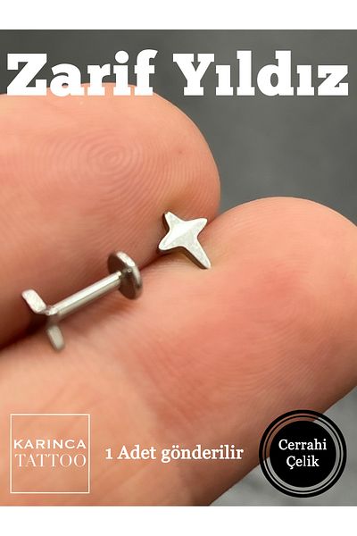 Karınca Piercing Star Rose & Gold & Silver Labret Ear Cartilage Lip Conch Helix Tragus Piercing