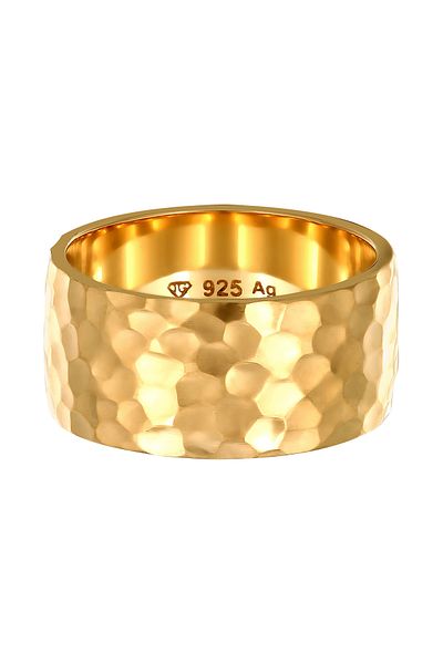 ELLI Dámský pásek - Basic 925 Sterling Silver, Hammered Ring