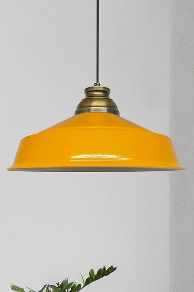 Bamyum Asletl-Lock Industrial Vintage Hängelampe  40 cm, Gelb Metall Pendelleuchte
