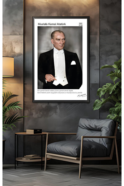 ARTCASTLE Ahşap Çerçeveli Atatürk Tablo