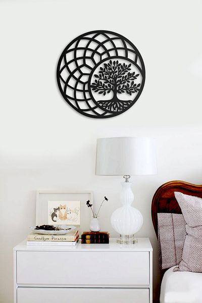NT Handmade Pictură decorativă de perete din lemn negru