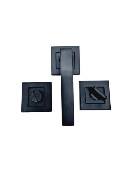 Nobel Door Handle Max Avanty Mats Black Wc with Square Badge / 2 Set